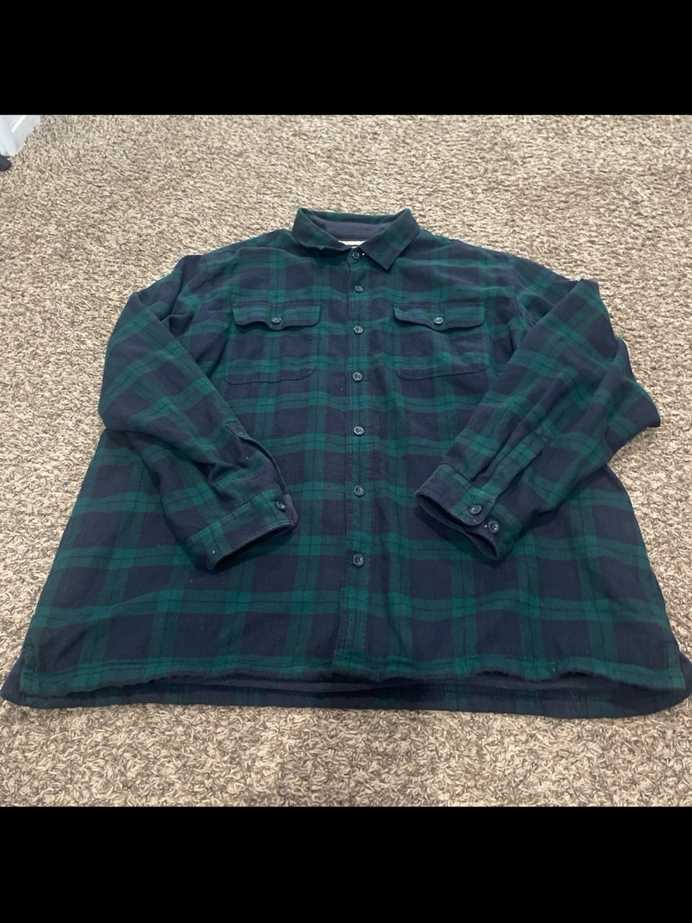 L.L. Bean plaid flannel fleece lined long sleeve button-down XXL